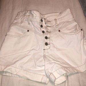High Waisted white Denim shorts